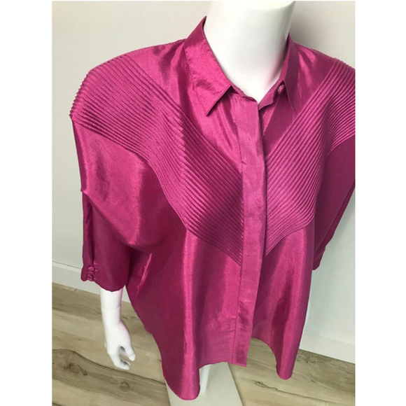 Vintage 80s Chiangmai Silk Blouse - Picture 1 of 6